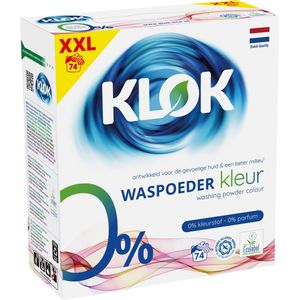 Klok Waspoeder Kleur - XXL verpakking 4,81 kg - 74 Wasbeurten - Huidvriendelijk & Ecologisch