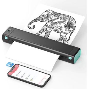 Draadloze printer - Printer - Tattoo stencil printer - Foto printer - Mini printer - Bluetooth - Thermische printer - Mobiele printer - Incl. transfer papier