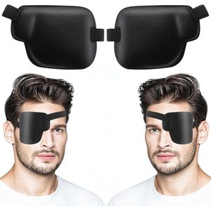 Ooglapjes 2 stuks, enkel ooglapje, verstelbaar ooglapje, ooglapje voor volwassenen en kinderen, herstelperiode na de operatie (links + rechts)