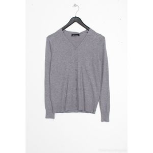 Dames vest Astrid effen licht grijs kort vest met 6 knopen lange mouwen Maat S cardigan