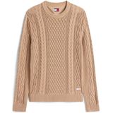 Tommy Jeans - Kabelgebreide Trui - Beige - Katoen