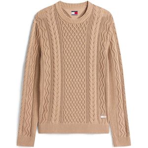Tommy Jeans - Kabelgebreide Trui - Beige - Katoen