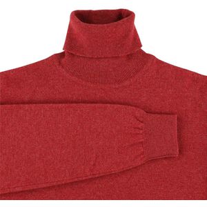 Osborne Knitwear Trui met rolkraag - Geelong wol - Poppy Melange - L