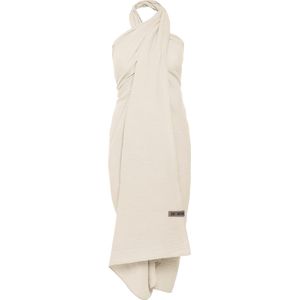 Knit Factory Liv Pareo - XL Sjaal - Sarong - Stranddoek - Strandlaken - Strandjurk voor Dames - Beige - Duurzaam & Milieuvriendelijk - 100% Biologisch katoen