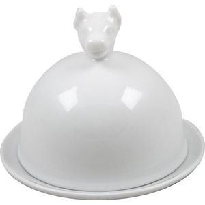 COSY & TRENDY - BOTERKLOKJE WIT - D9.5cm - PORSELEIN