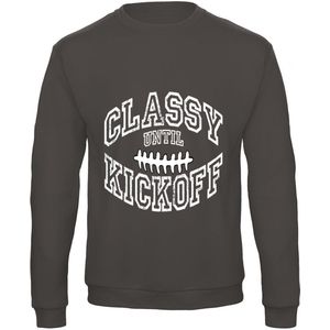 Sweatshirt 2-161 Classy until Kickoff - Dgrijs, L