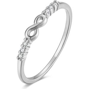 Twice As Nice Ring in zilver, kleine infinity, zirkonia 52