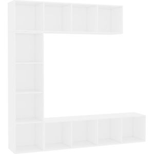 vidaXL - 3-delige - Boekenkast-/tv-meubelset - 180x30x180 - cm - wit