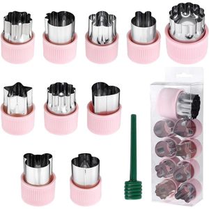 Groenteuitstekers voor kinderen - 10 stuks mini-groente-fruituitstekers van roestvrij staal met beschermgreep