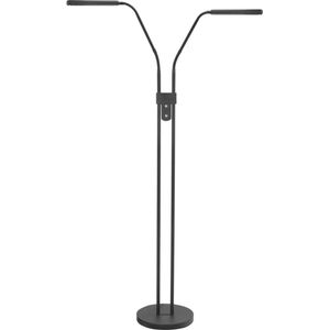 Murcia - Vloerlamp Industrieel - Zwart - H:145cm  - Universeel - Voor Binnen - Metaal - Woonkamer - Slaapkamer - Eetkamer