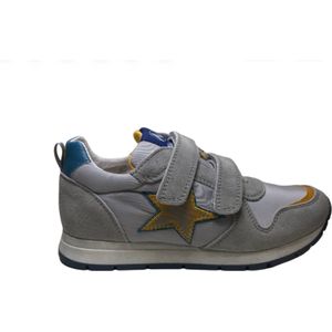 Naturino Mt 32 velcro's gele ster lederen sportieve sneakers Pat Grijs