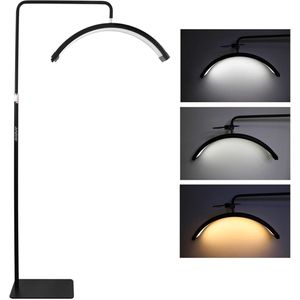 LuminexPro®- Stevige LED Moon Light - HET BESTE MODEL - Behandellamp - 360° Rotatie - Telefoonhouder - 180 cm hoog -Salonlamp - Moonlight - Behandel lamp - Incl. smartphonehouder - Beauty - Tattoo - Massage - Nagelstyliste - Make-up - Verlichting