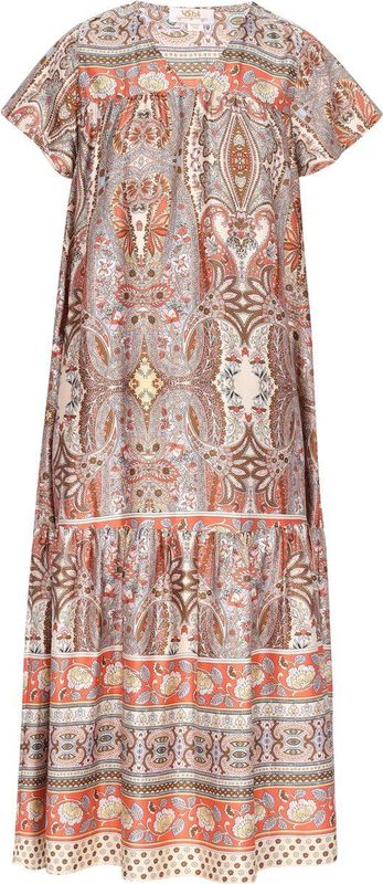 usha - Midi-jurk - Viscose - Zomer - Korte Mouwen - V-hals