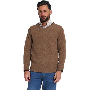 Lange Mouwen V-hals Trui van 100% Lamswol