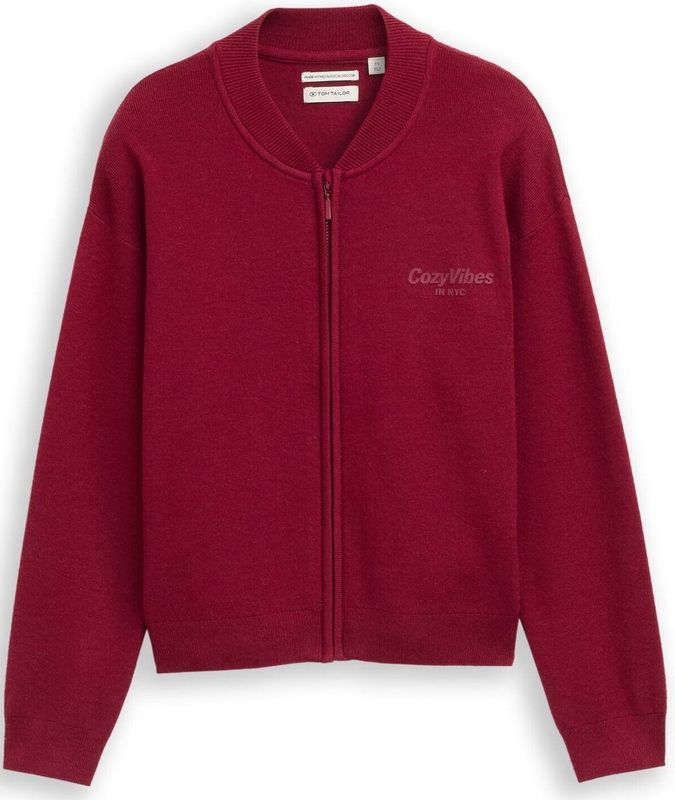 TOM TAILOR - Gebreid Vest - Rood - Cardigan