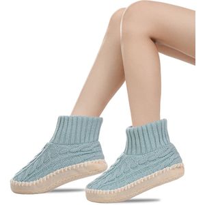 Vloer sokken - Warme Wintersokken - Sokken voor Binnen - Pantoffels voor bij de open haard - Warme Antislip Huissokken Volwassenen - Antislip Slippersokken voor- Dikke Pluche Sokken - Tapijtsokken - Thuis Sokken-Lichtblauw- vrouwen 35-39