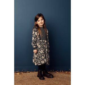 LOOXS Little 2232-7843-864 Meisjes Jurk - Maat 98 - Zwart dessin van 100% viscose