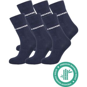 SQQUADD® Bamboe Sokken Dames en Heren - Donkerblauw 6-pack - Maat 39-42 - Naadloos en Duurzaam - Tegen Zweetvoeten - Bamboo - Blauw Navy