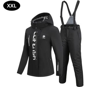 Livano Ski Suit - Skipak - SkiBroek - Wintersport - Skijas - Dames - 2-Delig - Zwart - Maat XXL