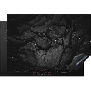 KitchenYeah - Inductie beschermer - Beton print - Stenen - Zwart - Betonlook - Industrieel - Kookplaat - Inductie fornuis - 78x52 cm - Kookplaat beschermer - Inductiemat