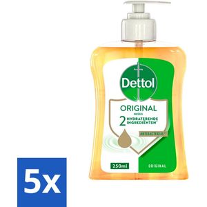 5 x Dettol - Handzeep - Original - Klassieke Hygiëne - 250 ml - Dennengeur - Gevoelige Huid - Dermatologisch Getest - Gezin - Handreiniger