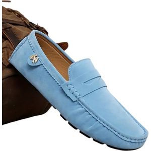 Livano Loafers Dames - Met Hak - Damesschoenen - Instappers - Lichtblauw - Maat 35.5