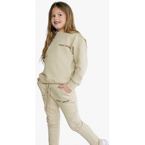 Basic Sweater Unisex - 100% katoen 320 GSM - Regular Fit - Maat 110-116 - Beige