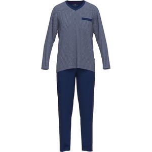 Gotzburg heren pyjama V-hals - donkerblauw mini dessin - Maat: XXL