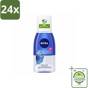 NIVEA – Oogmake-up Remover – Double Effect Waterproof – 125 ml - Voordeelverpakking - 24 stuks - Oogmake-up verwijderen - Waterproof mascara verwijderen