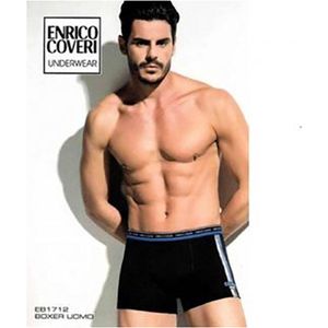 Enrico Coveri Set van 2 stuks katoenen heren mannen boxer, GRIJS en BLAUW kleur, Maat M