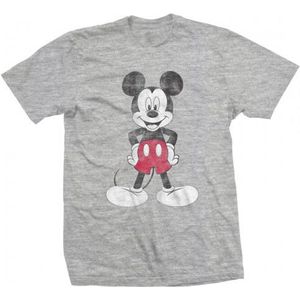 Disney Mickey Mouse - Pose Heren T-shirt - S - Grijs