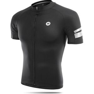 ROCKBROS Wielertrui Heren Wielertrui met Korte Mouwen, Elastisch, Ademend T-shirt, Zomer, Sneldrogend Functioneel Shirt voor Fietsen en Andere Buitenactiviteiten Maat 3XL Zwart