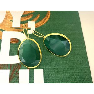 Oorbellen cateye steen smaragd groen