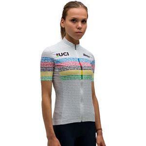 Santini Uci 100 Champion Korte Mouw Wielertrui Grijs XL Vrouw