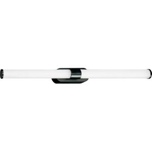 icht - LED spiegellamp - voor de badkamer - neutraal wit lichtkleur - wandlamp - zwart - IP44 - 9W - 55 cm