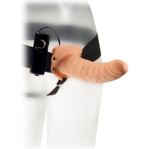 Kinx The Extender Plus Vibrating Hollow Strap On Flesh OS