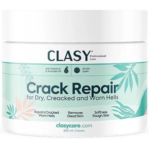 Clasy Care Professionele Voetverzorgings- en reparatie Crème voor het Herstellen van Barsten voor droge Gebarsten en versleten hakken Vitamine E + Avocado-Olie Voor alle huidtypes 100 ml