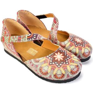 Goby Mandala Ballerina Dames – Vegan Leer – Handgemaakt – Maat 38