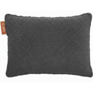 Lori® Warmtekussen - Elektrisch & Oplaadbaar - 45x60 cm - Draadloos & Infrarood - Rug, Nek & Schouder - Donkergrijs Teddy - Incl. Powerbank