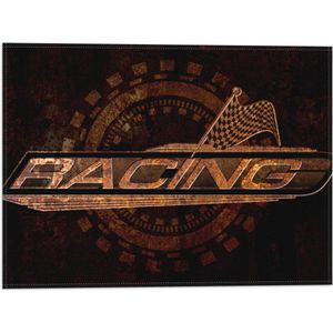 Vlag - Logo met ''Racing'' en Race Vlag - 40x30 cm Foto op Polyester Vlag