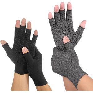 2 paar artrose-compressiehandschoenen halve vingers - pijnverlichting voor artritis bij dames en heren