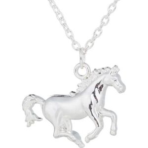 Akyol - ketting met een paard - horse - ketting hoefijzer - sieraden paard - zilver kleurig - paarden liefhebber - verjaardagscadeau voor je vriendin - ketting- paard ketting - hoefijzer ketting -ketting cadeau -ketting kado