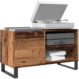 Platenspeler Meubel - LP-kast - Platenspelerkast - Draaitafelstandaard - Platenspelerstandaard - Vintage Displayplank - Oud Hout