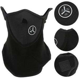 Winddicht halfgelaatsmasker - Stofdicht winterfietsmasker - Houdt gezicht en nek warm - Ademend en comfortabel - Geschikt voor motorrijden, skiën in de buitenlucht, sneeuwscooteren, vissen en alledaagse winterreizen - Zwart