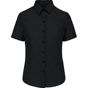 Kariban Dames Oxford blouse korte mouwen K536 - Black - M