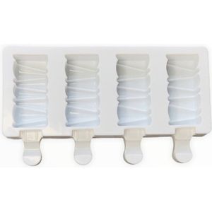 DW4Trading Siliconen IJsmaker Mal Twister Blok Wit - IJsjesvorm Voor IJs Pops - Bakvorm - DIY