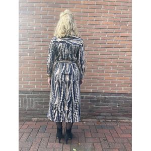 Hill Fashion - Jurk - Lina - Travelstof - Blauw - Maat S/M