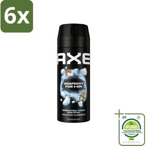 Axe Deodorant Bodyspray Anarchy for Him 150 ml - Voordeelverpakking - 6 stuks - Deodorant - Deodorant spray