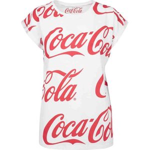 Merchcode Coca Cola - Coca Cola AOP Dames T-shirt - XS - Wit