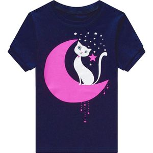 Shortama met poezenprint maat 98